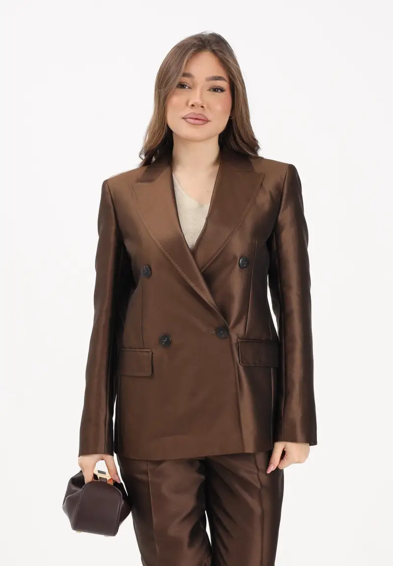 Giacca doppiopetto Mstpeccati marrone da donna miniatura 2