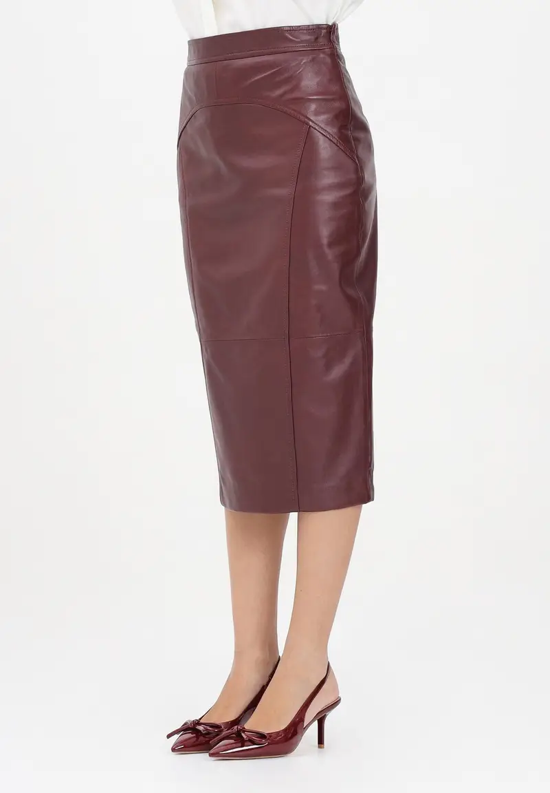 MAX MARA Gonna a tubino TAIGA bordeaux da donna