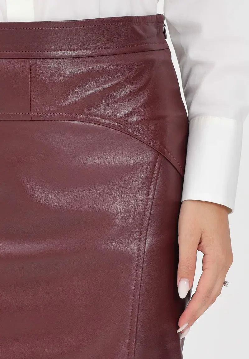 MAX MARA Gonna a tubino TAIGA bordeaux da donna miniatura 2