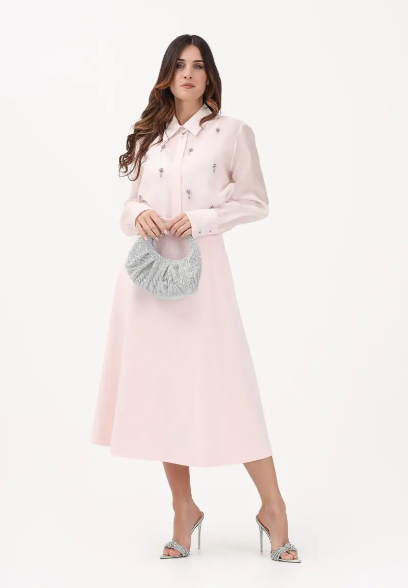 Gonna midi Girante rosa da donna miniatura 2