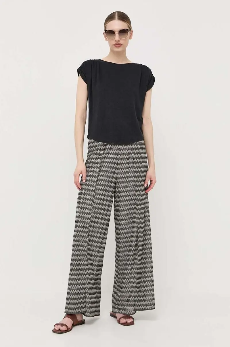 MM maglietta in lino colore nero miniatura 2