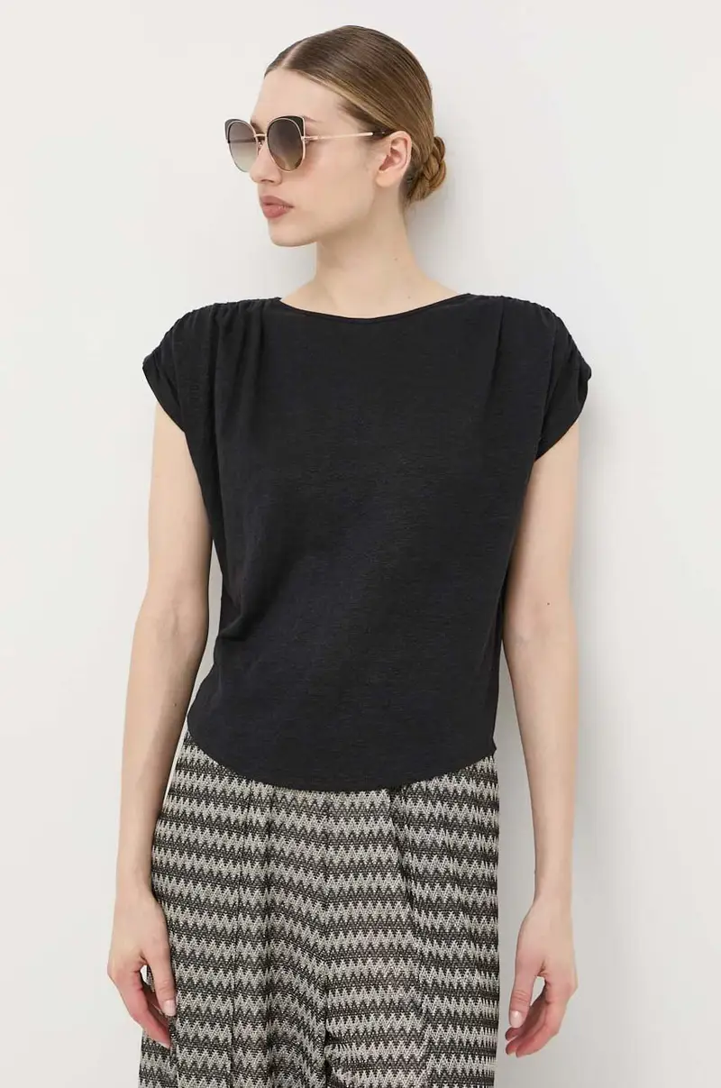 MM maglietta in lino colore nero