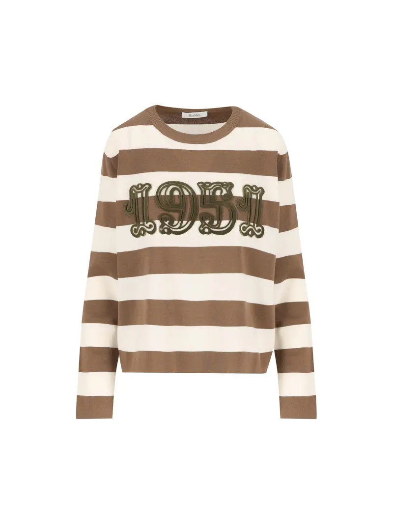 Maglia In Lana Con Ricamo MARRONE