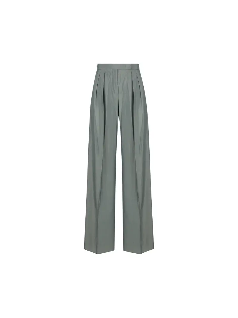 Pantalone Ampio In Lana E Seta VERDE