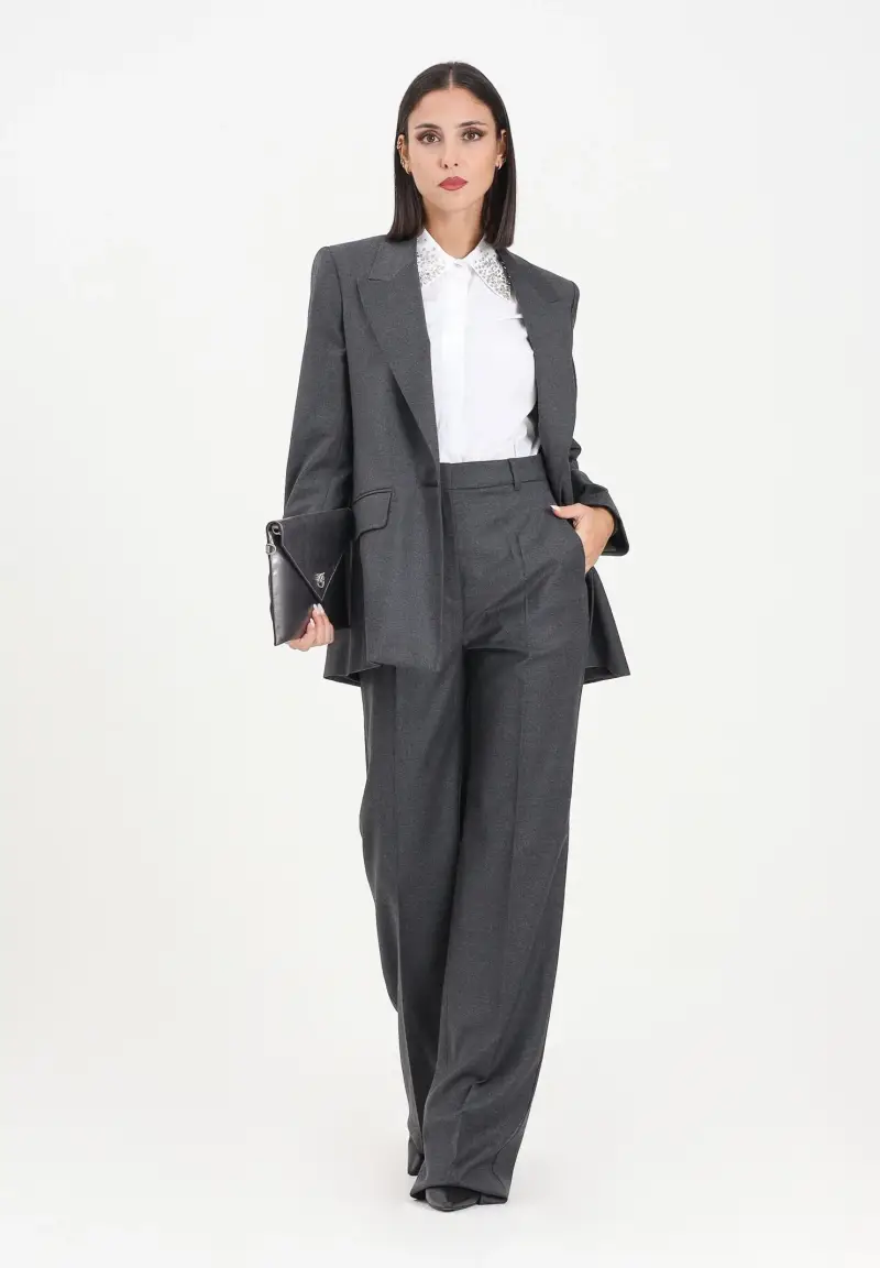 Pantalone elegante LAMBRO grigio da donna miniatura 2