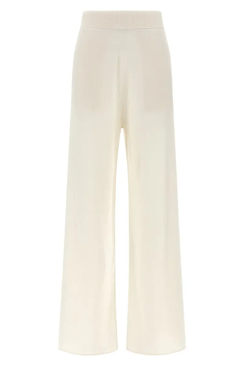 Max Mara Pantalone 'Maxppiega' Bianco in Cashmere