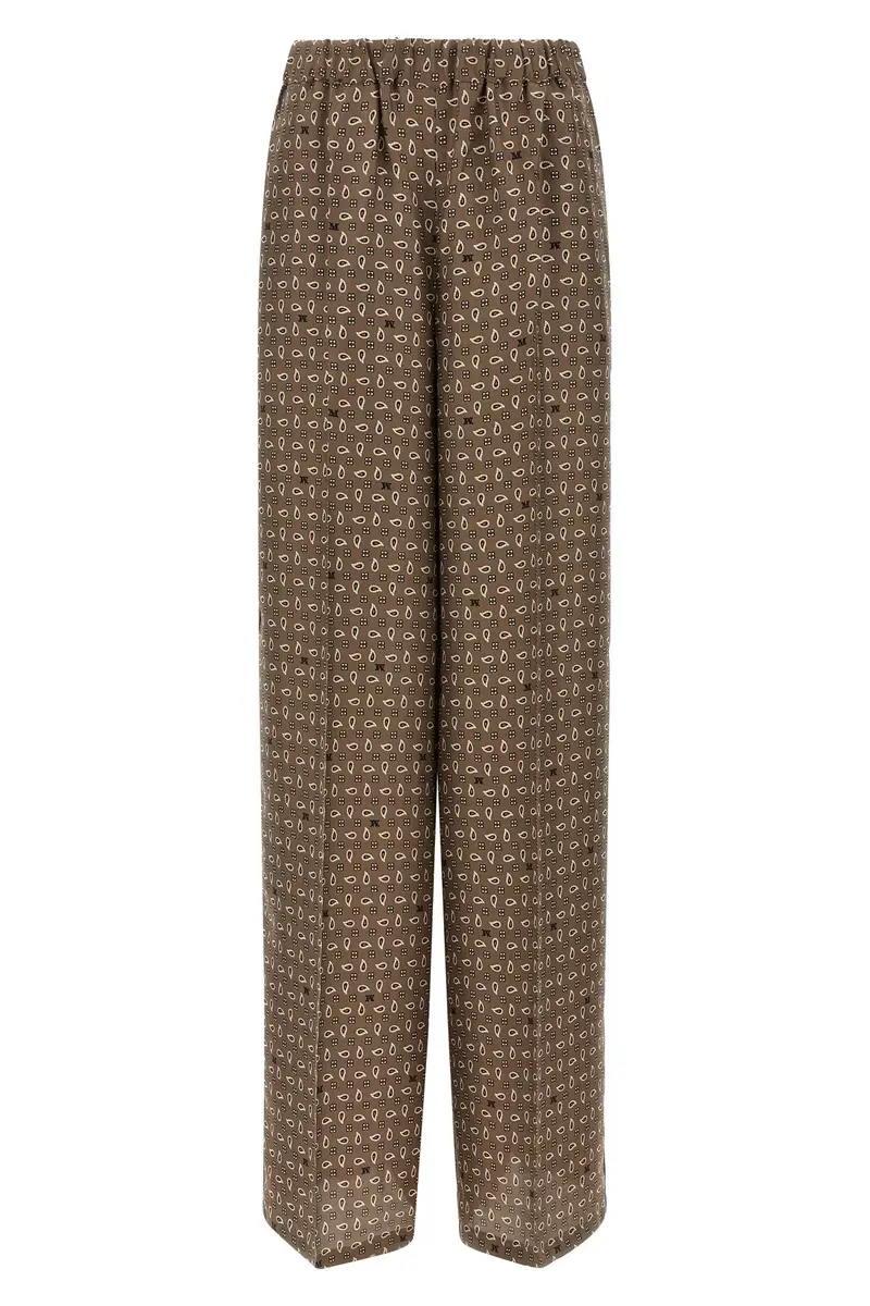 Max Mara Pantalone 'MxmVischio' Marrone in Seta