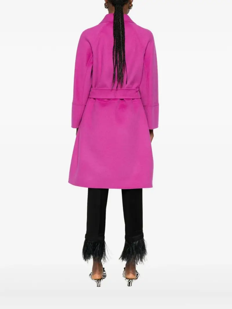 Cappotto Arona in lana vergine con cintura Fucsia miniatura 2