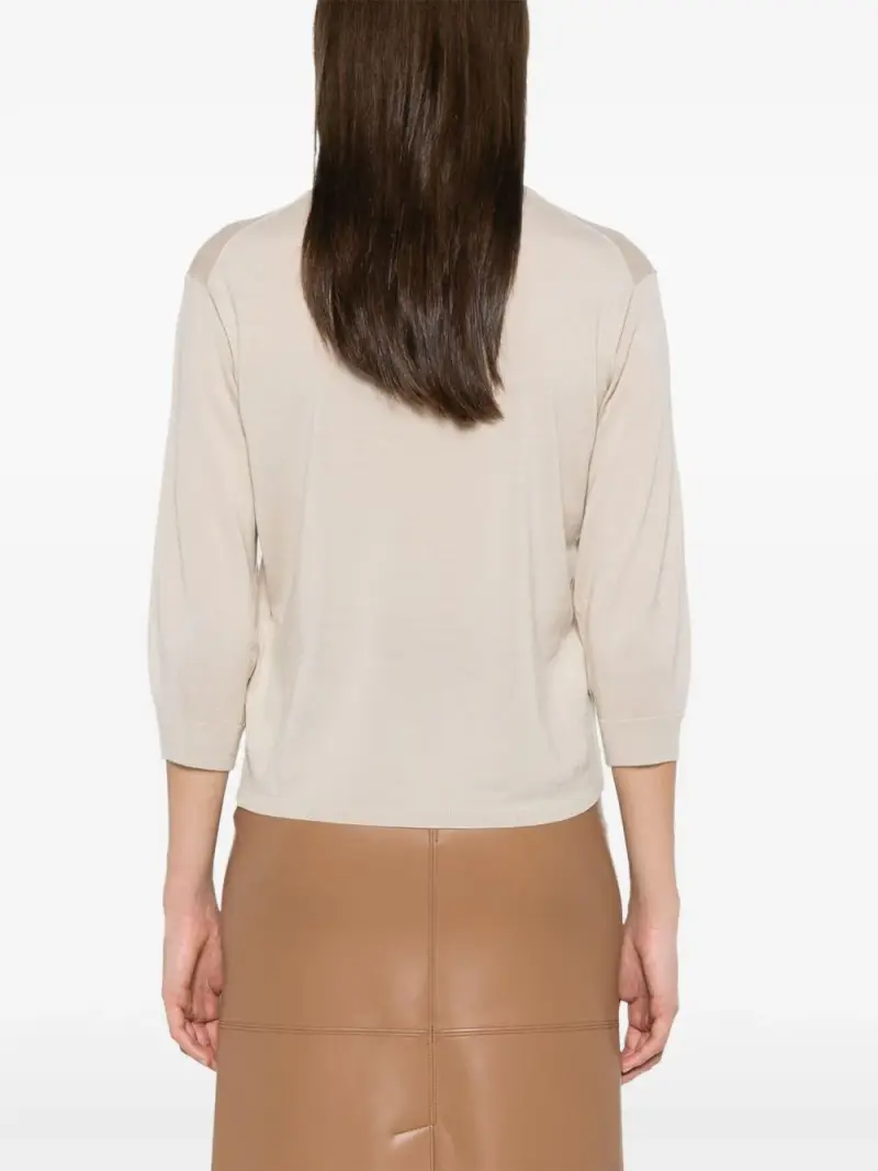 Maglia Amici in filato di lana leggero ecru miniatura 2