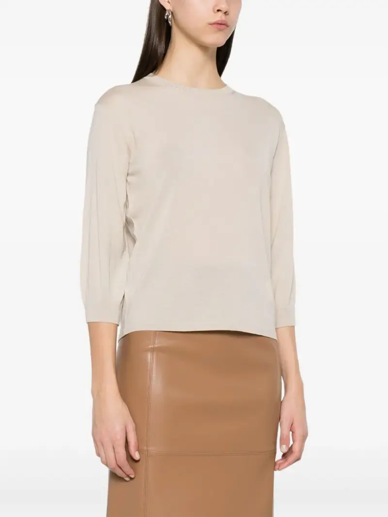 Maglia Amici in filato di lana leggero ecru miniatura 3