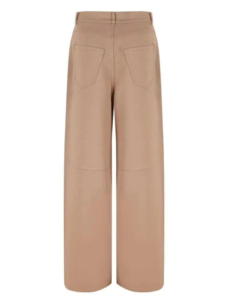 Pantaloni Vita alta con Tasche Applicate Cammello miniatura 3