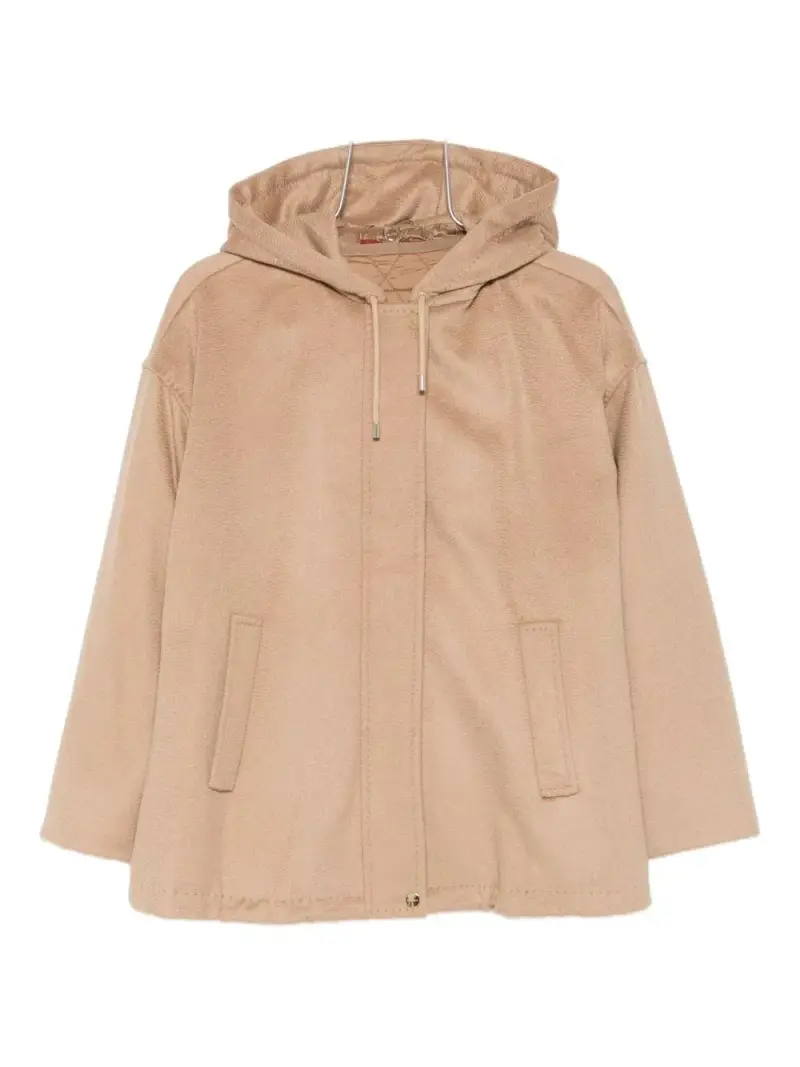 Cappotto cammello con cappuccio