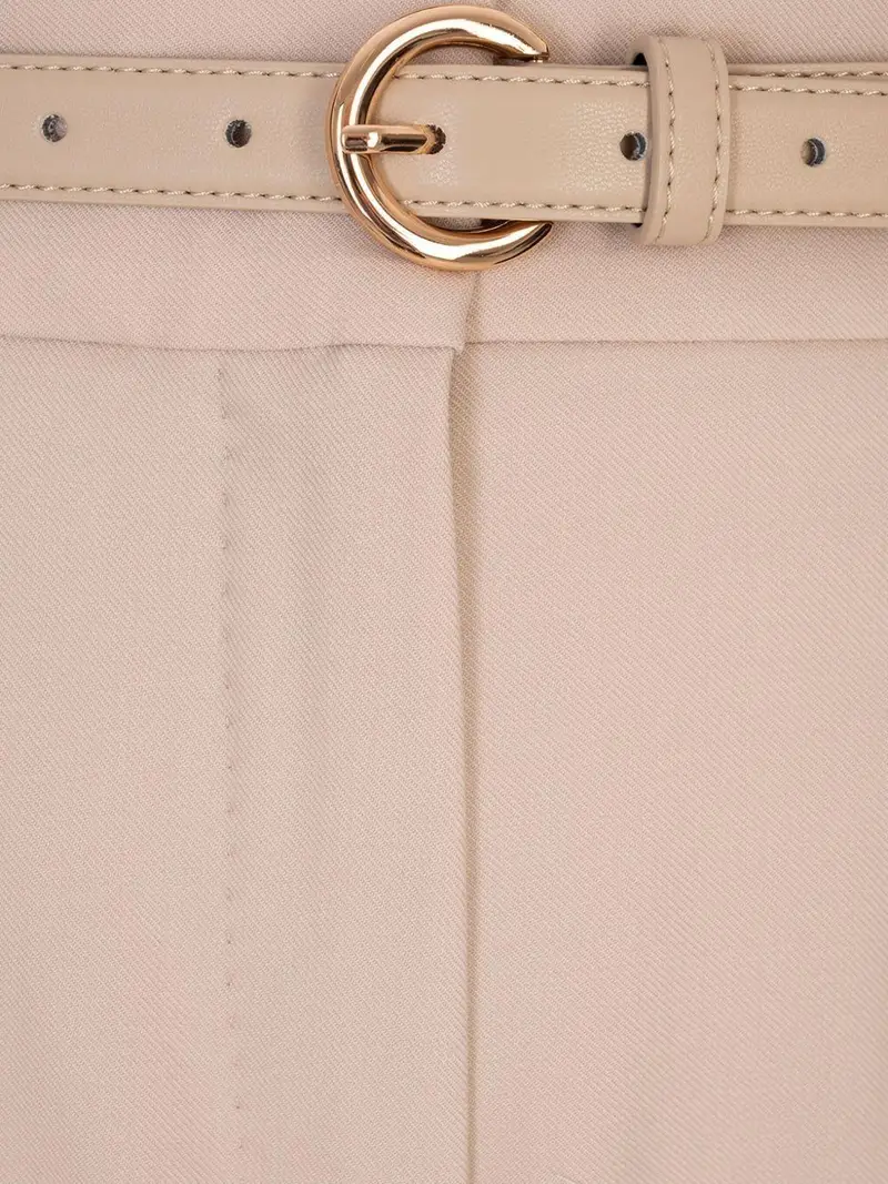 Pantaloni color mandorla con cintura coordinata miniatura 2