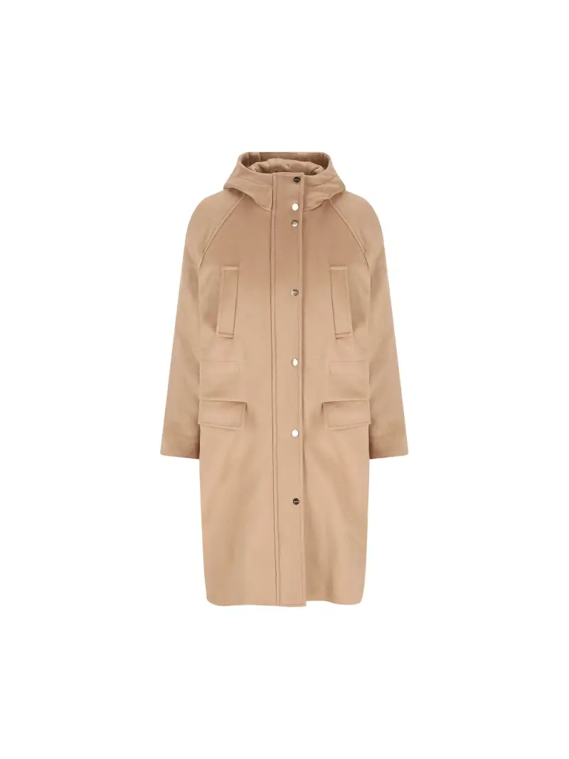 Parka Lungo In Drap Di Lana BEIGE