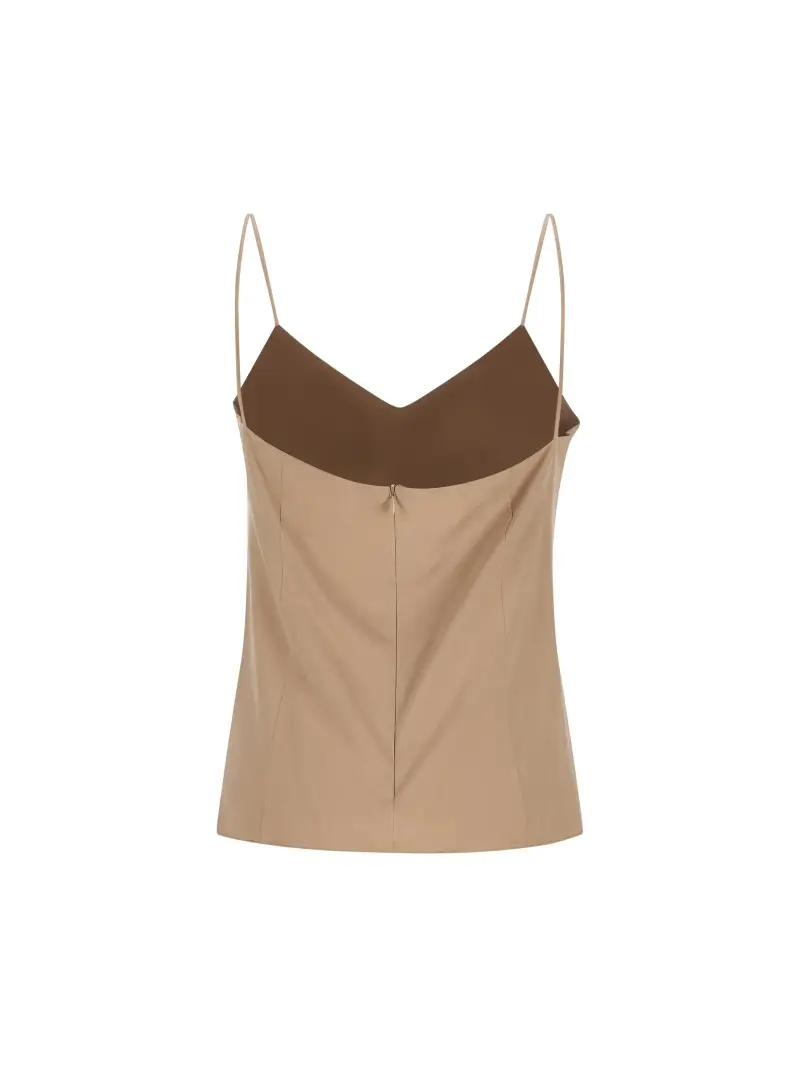 Top In Tela Di Seta BEIGE miniatura 2