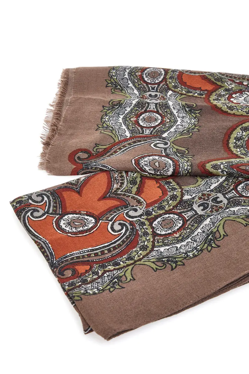 Maxi Foulard Marrone Da Donna GianMarco Venturi 66157 miniatura 2