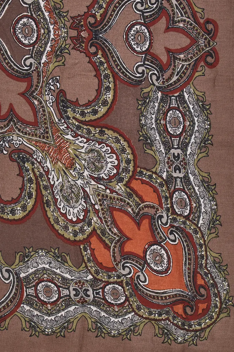 Maxi Foulard Marrone Da Donna GianMarco Venturi 66157 miniatura 3