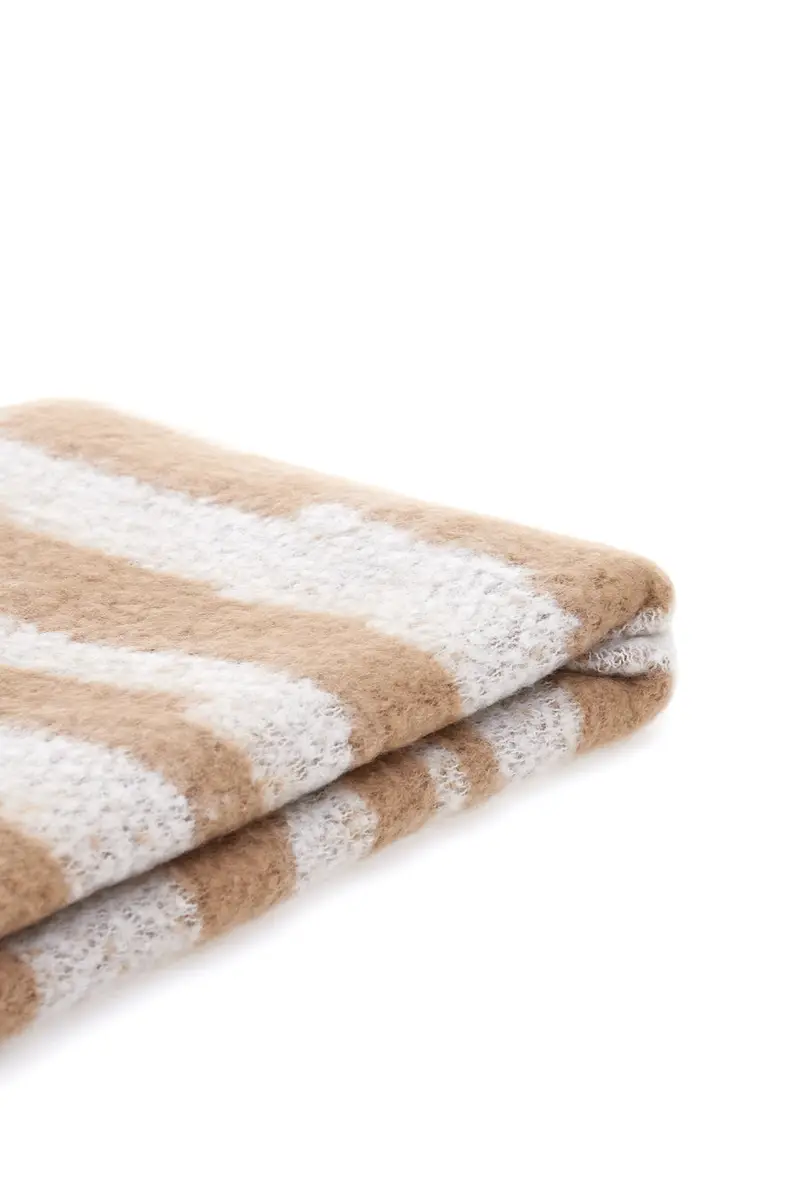 Maxi Sciarpa Beige da Donna A Righe Pittarello 1198/D miniatura 2