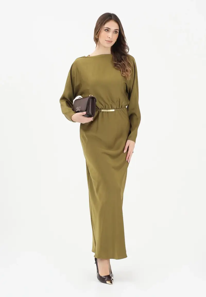 MAX MARA Abito lungo MSEPENTOLA verde kaki da donna miniatura 2