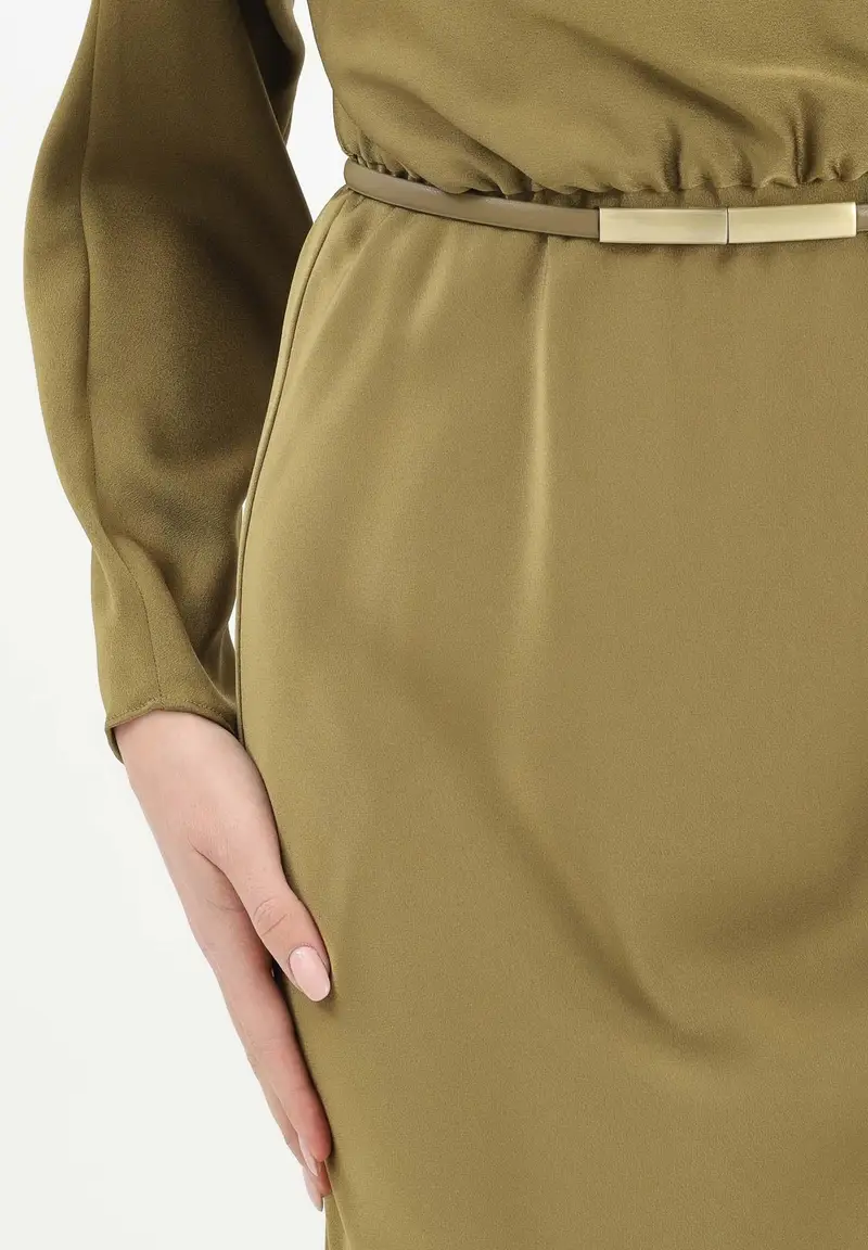 MAX MARA Abito lungo MSEPENTOLA verde kaki da donna miniatura 3