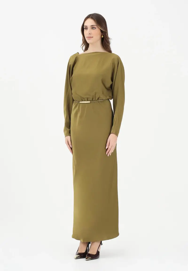 MAX MARA Abito lungo MSEPENTOLA verde kaki da donna