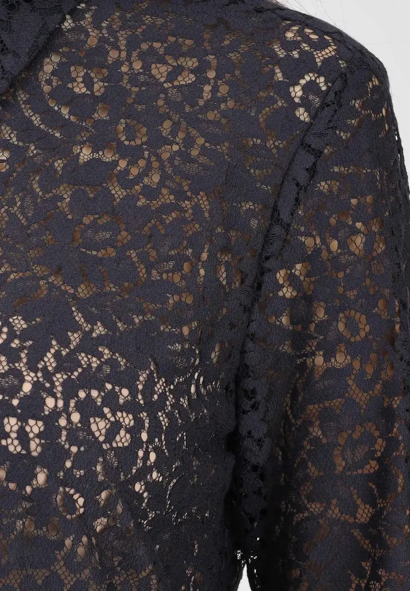 MAX MARA Camicia a manica lunga MSTGALA blu da donna realizzata in pizzo floreale miniatura 3