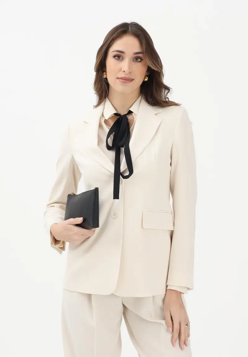 MAX MARA Giacca monopetto Linz panna da donna miniatura 2