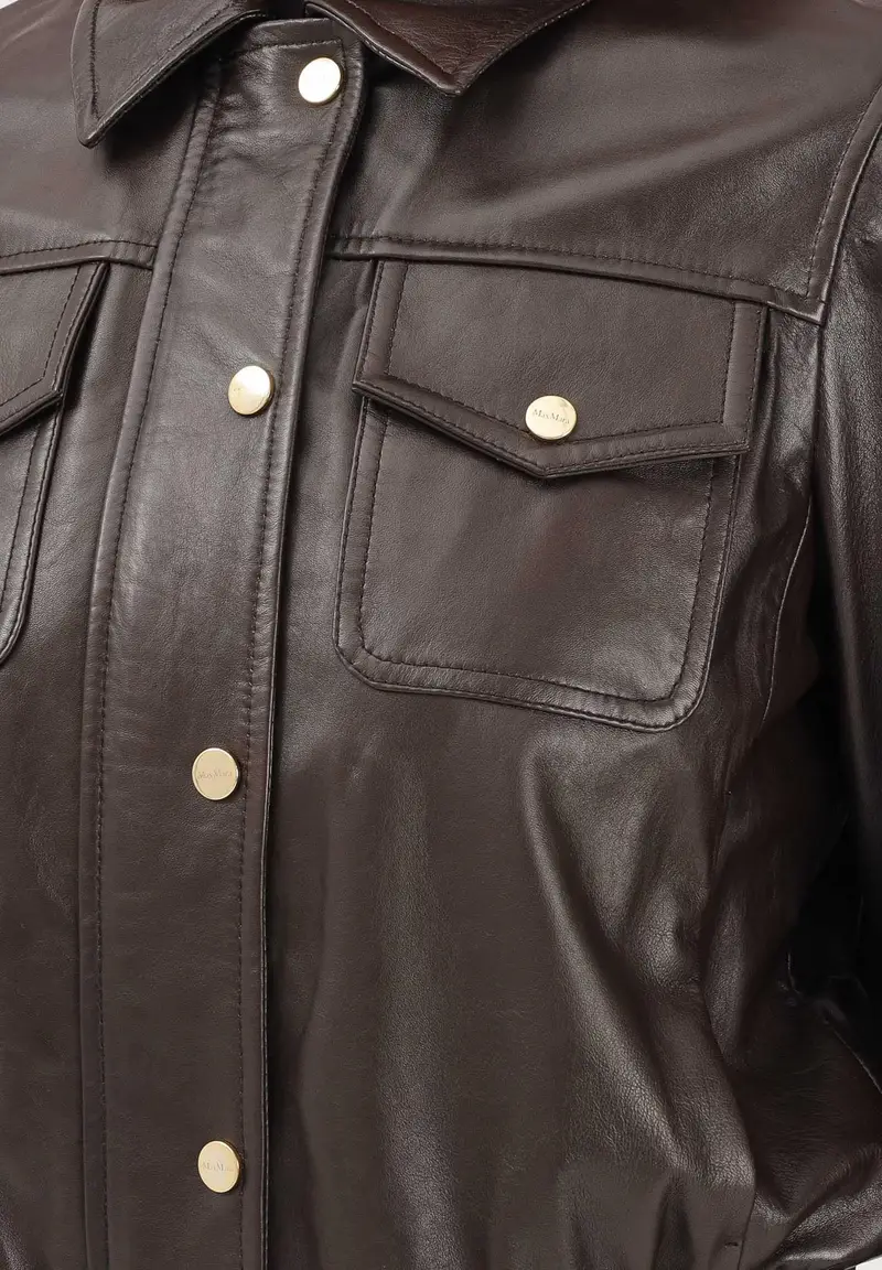 MAX MARA Giubbotto in pelle MSTBIADA marrone da donna miniatura 3