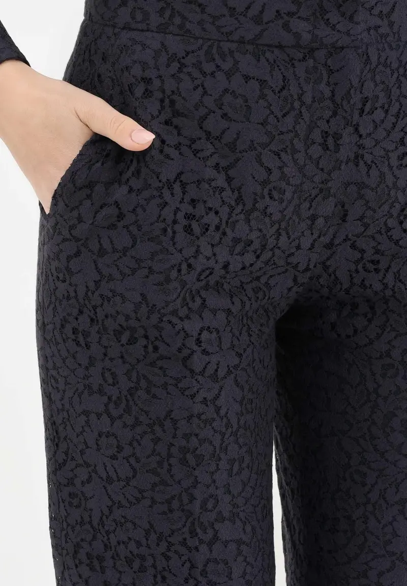 MAX MARA Pantalone elegante MSTCORONA blu da donna realizzato in pizzo floreale miniatura 3