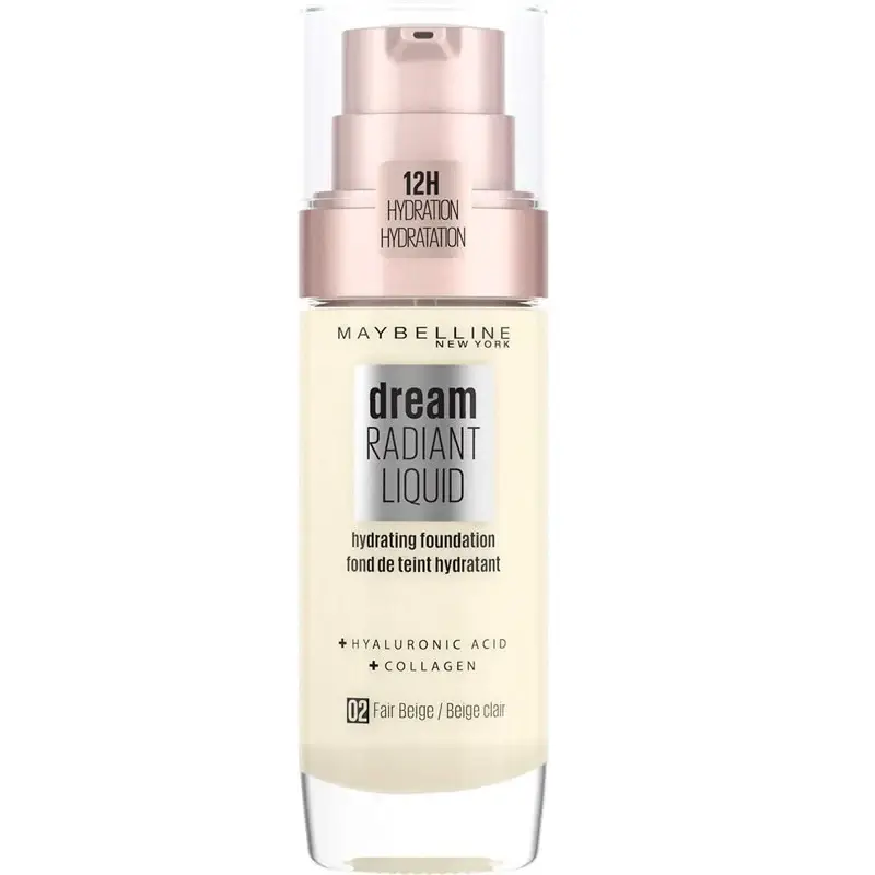 Dream Fondotinta Liquido Idratante all'Acido Ialuronico Radiante 02 Beige Chiaro 30 ml