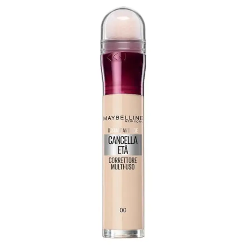 Maybelline New York Correttore Multi-Uso, Idratante e con Coprenza Modulabile, Imperfezioni e Occhiaie Coperte, Con Bacche di Goji e Haloxyl, Cancella Età, Tonalità: 00 Ivory, 6,8 ml