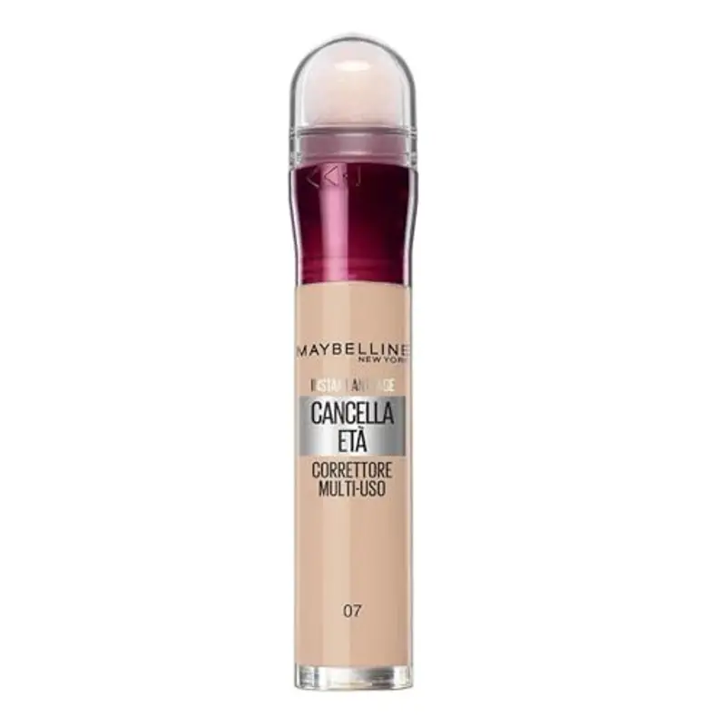 Maybelline New York Correttore Multi-Uso, Idratante e con Coprenza Modulabile, Imperfezioni e Occhiaie Coperte, Con Bacche di Goji e Haloxyl, Cancella Età, Tonalità: 07 Sand, 6,8 ml