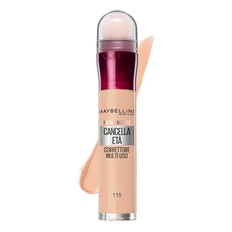 Maybelline New York Correttore Multi-Uso, Idratante e con Coprenza Modulabile, Imperfezioni e Occhiaie Coperte, Con Bacche di Goji e Haloxyl, Cancella Età, Tonalità: 115 Warm Light, 6, 8 ml miniatura 2