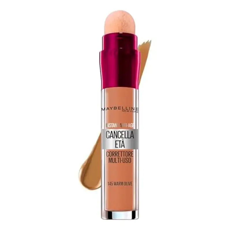 Maybelline New York Correttore Multi-Uso, Idratante e con Coprenza Modulabile, Imperfezioni e Occhiaie Coperte, Con Bacche di Goji e Haloxyl, Cancella Età, Tonalità: 145 Warm Olive, 6, 8 ml miniatura 2