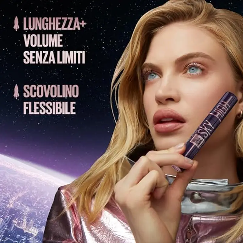 Maybelline New York Mascara Allungante e Volumizzante, Lunghezza e Volume Senza Limiti, Tenuta 24H, Arricchito con Pigmenti Color Borgogna, Mascara Sky High, Tonalità: Burgundy Haze, 7, 2 ml miniatura 3