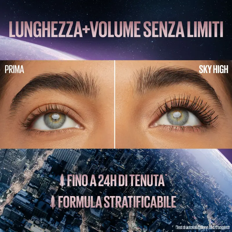 Occhi Mascara Ciglia Sensazionali Sky High Burgundy Haze - Mascara miniatura 5