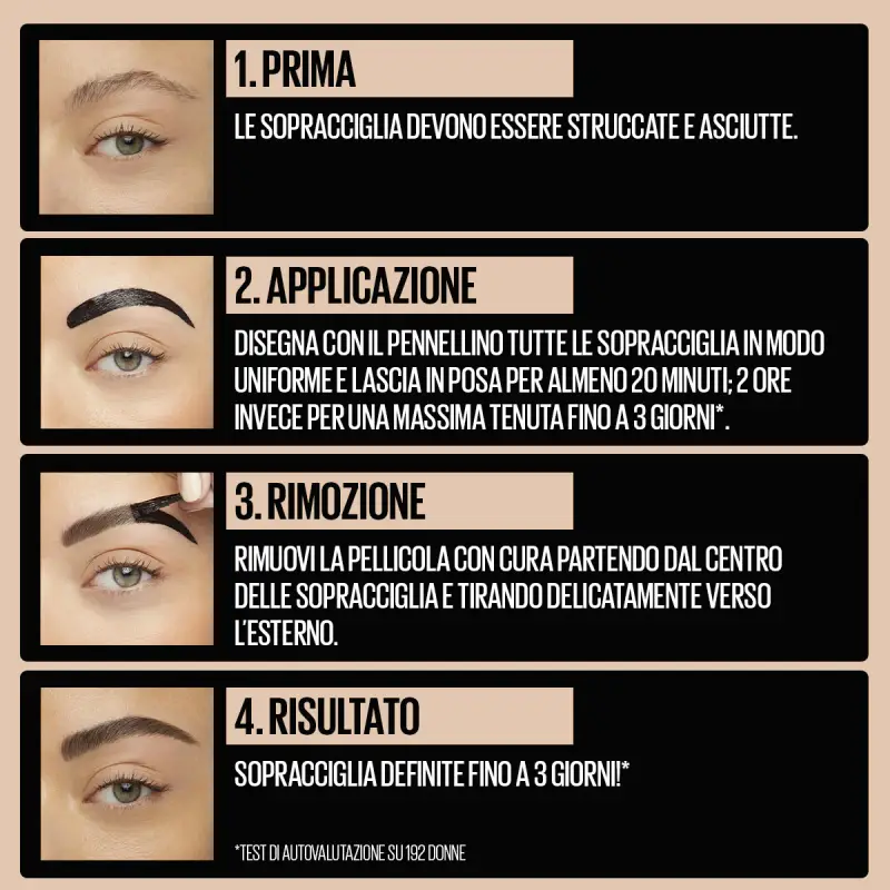 Occhi Tattoo Brow Peel-Off Chocolate Brown - Gel e mascara Sopracciglia miniatura 4