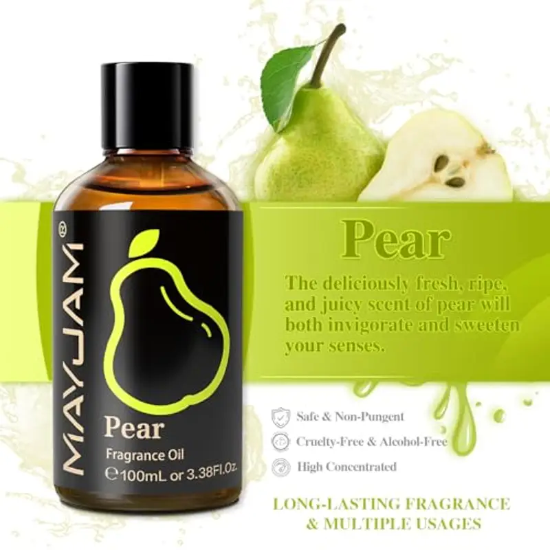 MAYJAM Olio Di Fragranze Di Pera 100ml, Premium Pera Di Fragranze Aromaterapia Per Olio Essenziali di Diffusori, Umidificatori, DIY, Casa miniatura 3
