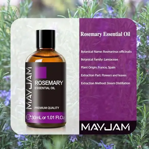 MAYJAM Olio Essenziale Di Rosmarino 30ml, Olio Di Rosmarino Per Diffusori, Umidificatori, Fai Da Te, Casa, Guardaroba miniatura 2