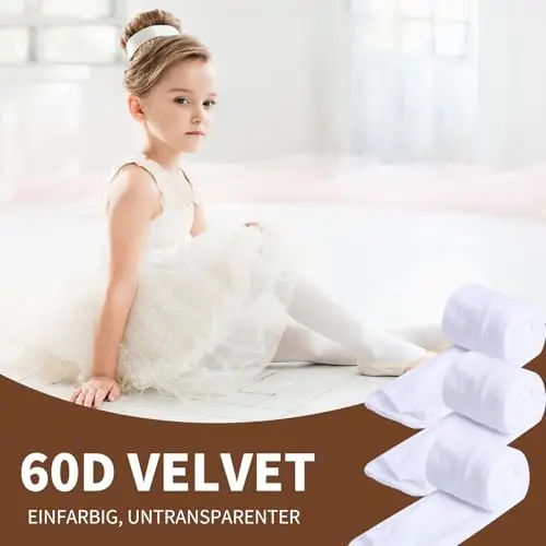 Mayoii 3 paia di collant da bambina 60D opachi per bambini collant sottili elastici per ragazze comodi collant da miniatura 3