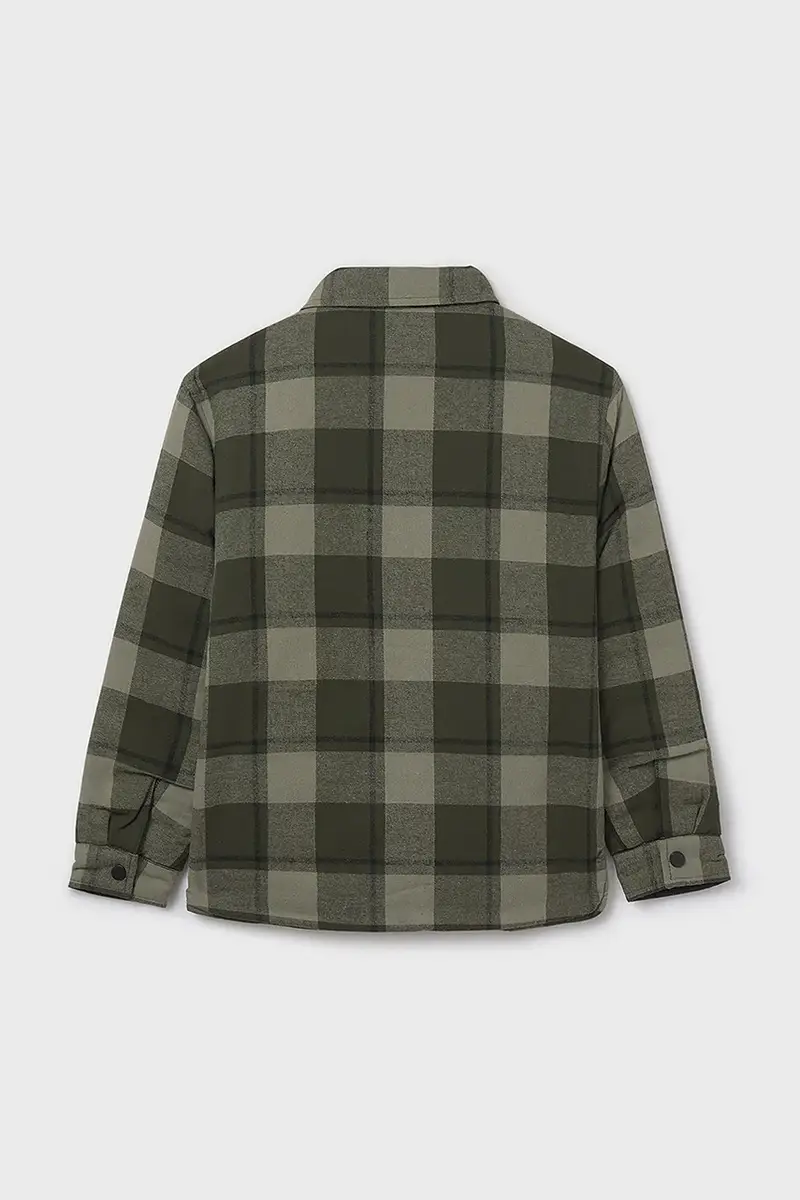 camicia in cotone colore verde 7106 miniatura 3