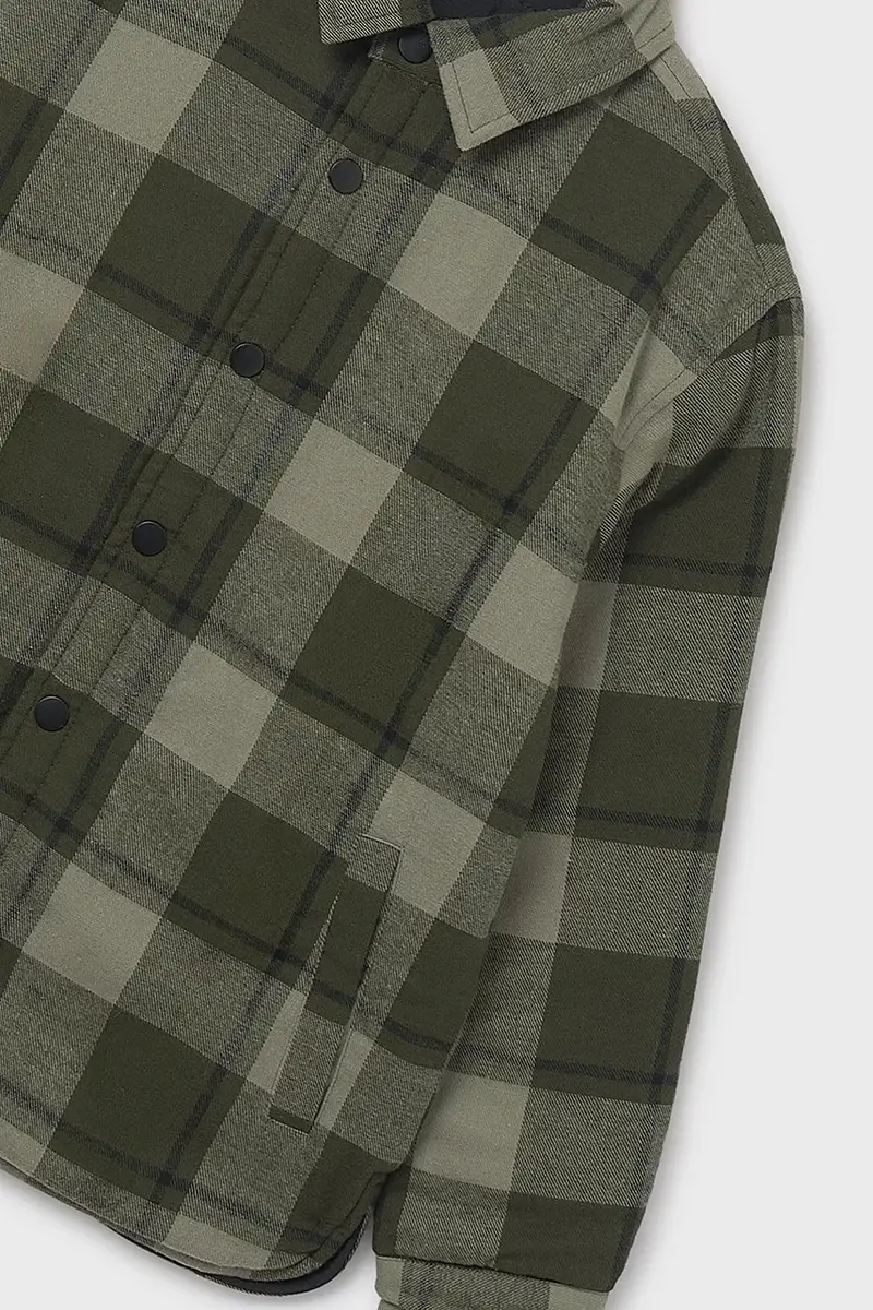 camicia in cotone colore verde 7106 miniatura 4