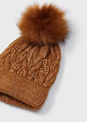Mayoral Cappello pompon bambina Marrone Caramello 89 miniatura 3