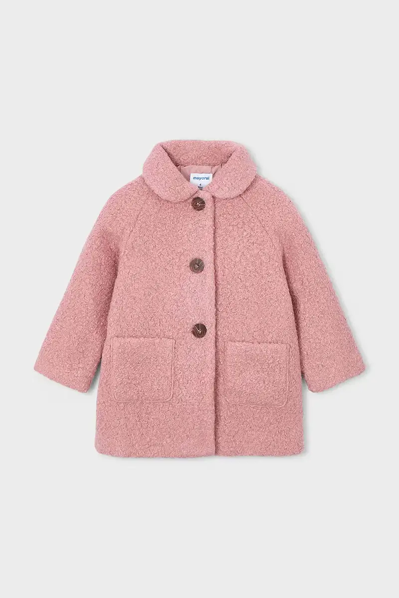 Mayoral Cappotto Bambino Rosa in Tessuto Morbido