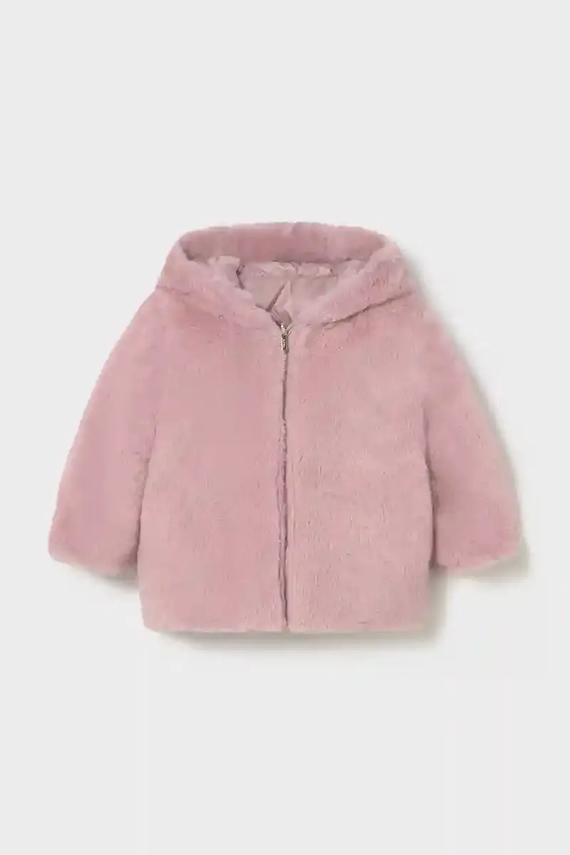 Mayoral Giacca Neonato Rosa con Pelliccia Artificiale miniatura 3