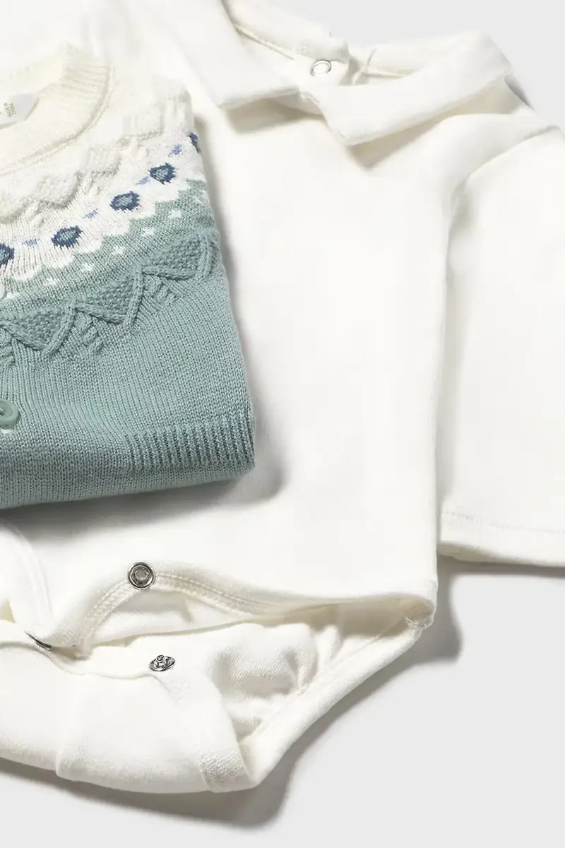 completo in cotone neonato/a Verde miniatura 4