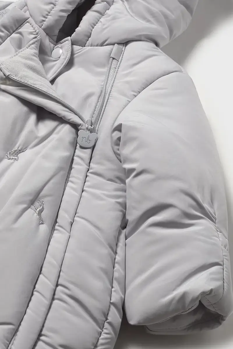 Mayoral Newborn Tuta neonato grigia con cappuccio miniatura 3