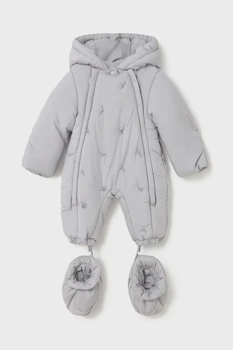 Mayoral Newborn Tuta neonato grigia con cappuccio