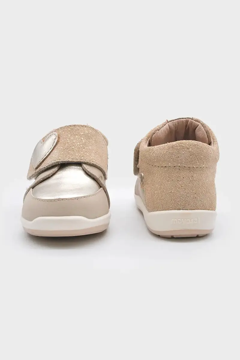 scarpe basse in pelle bambini colore beige 42551 miniatura 2