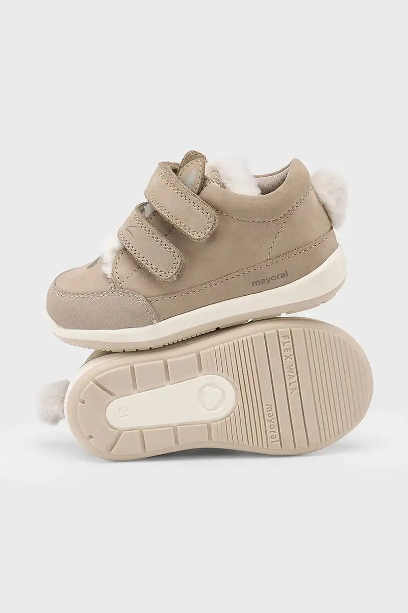 scarpe basse in pelle bambini colore beige 42589 miniatura 3